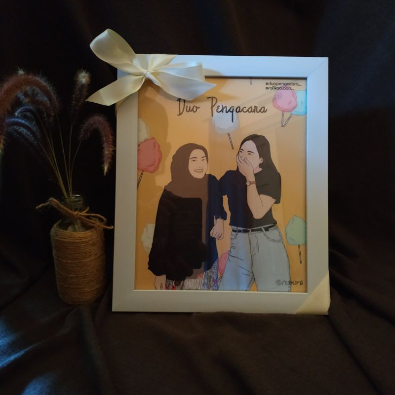 Cetak 8r Sketsa Wajah/ Vektor wajah/ Korean Illustration