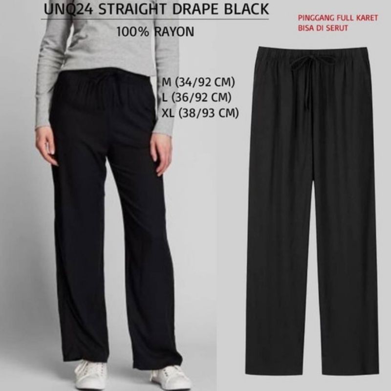 Uniqlo Kulot Black / Kulot Dewasa wanita / kulot wanita / kulot dewasa / kulot hitam / kulot Panjang