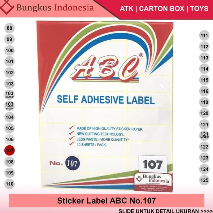 

Stiker Label Abc No 107 ( Self Adhesive Label ) / Label Undangan