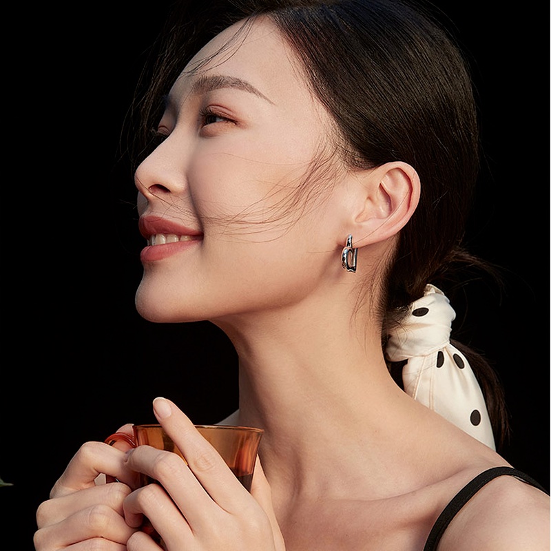 We Flower Korean Chic Love Heart Hoop Earrings for Women Girls Fashion Ear Jewelry