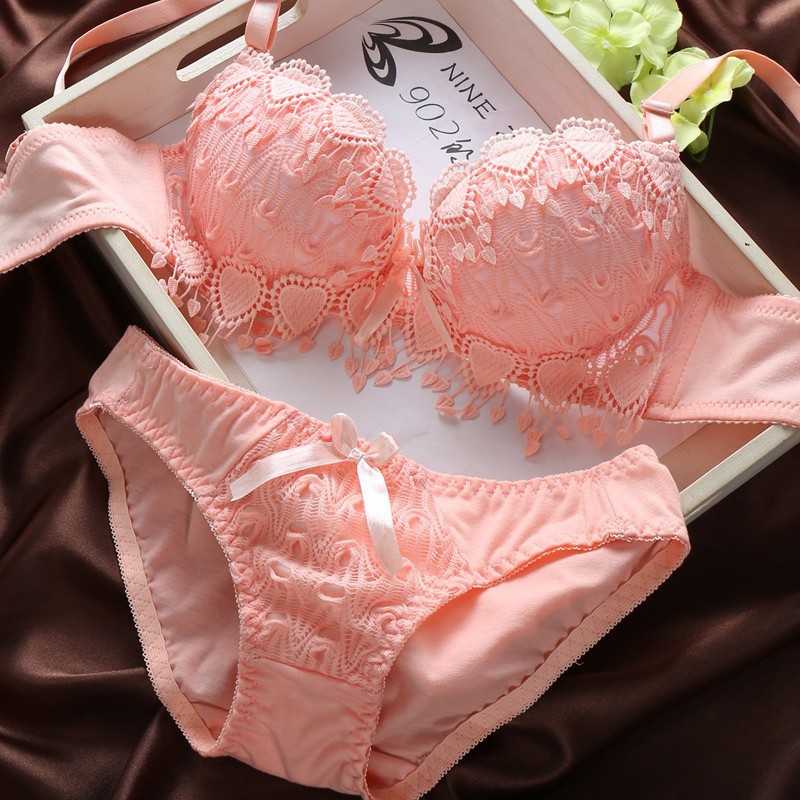 Set Bra Wanita Dengan Renda Underwear Motif Floral Lace BH