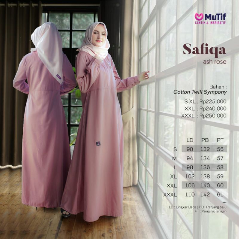 MUTIF GAMIS SAFIQA ASH ROSE | GAMIS MUTIF POLOS TERBARU 2021
