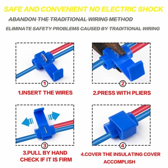 Konektor kabel listrik Scotch Lock Quick Terminal Sambungan Cabang