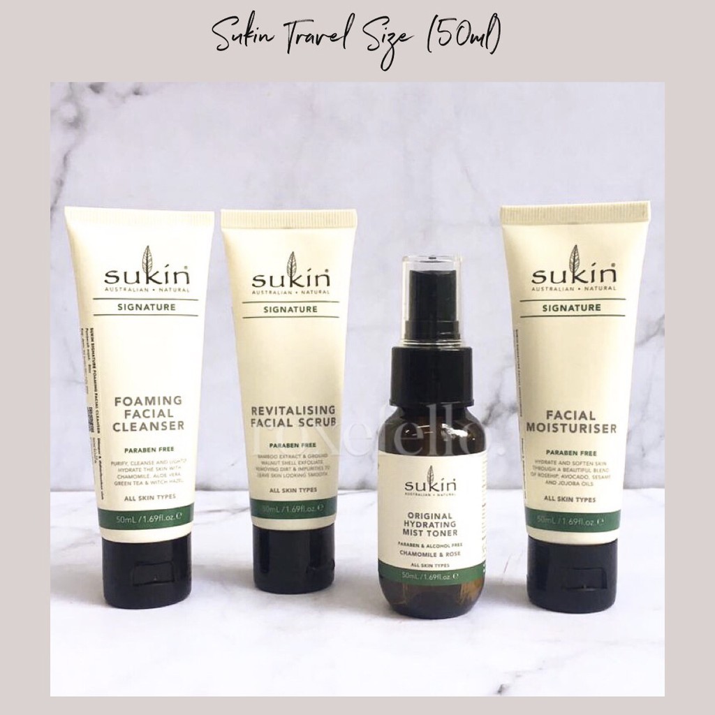 Sukin Travel Size (Cleanser, Mist Toner, Moisturiser)