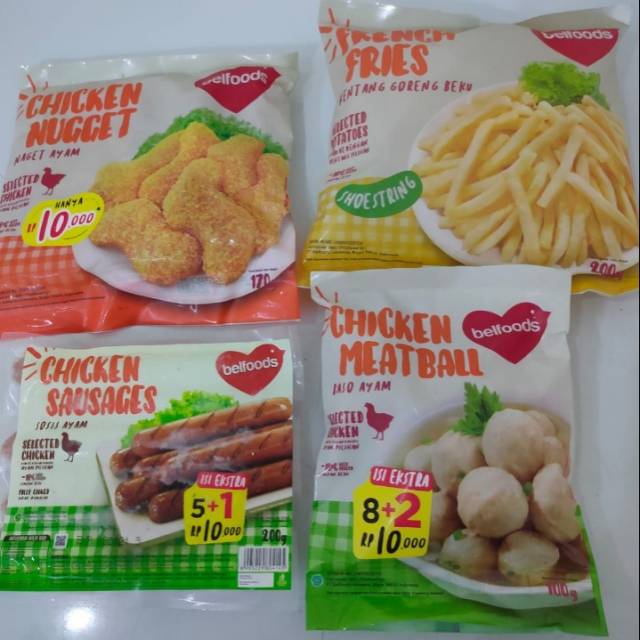 

Nuget, kentang, sosis, meat ball belfood