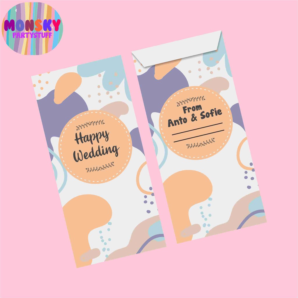 

(10 Pcs) Amplop Kondangan Angpao Wedding Custom Nama / Amplop Kekinian / Ampao Nikah