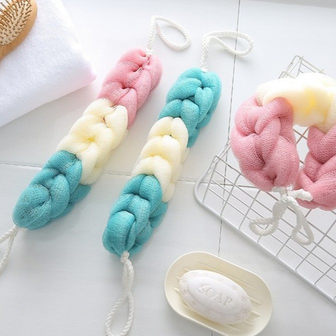 Spons Mandi Panjang- Shower Puff Bath Sponge - Warna Random / Tanpa Plastik satuan