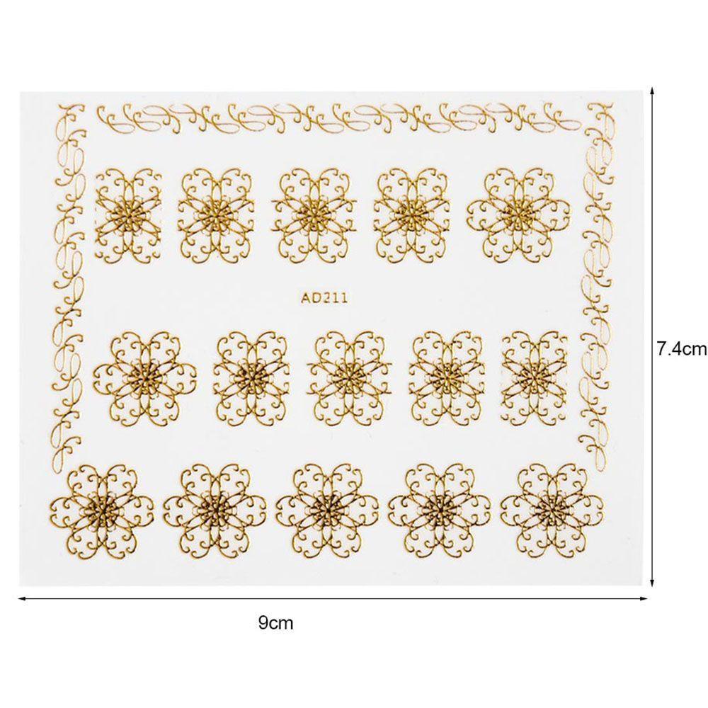 Mxbeauty Stiker Kuku 3D Tempel Dekorasi Decal Art Manicure Metalik