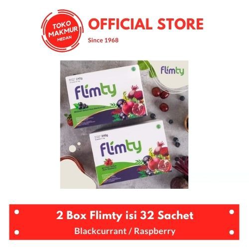 2 BOX FLIMTY FIBER HERBAL DETOX USUS ISI 32 SACHET - PENURUN BERAT BADAN HALAL BPOM