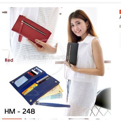 Dompet Wanita IMPORT HM-248 Dompet Cewek Dompet Kartu ATM Panjang Lipat Kulit Murah Dompet Panjang