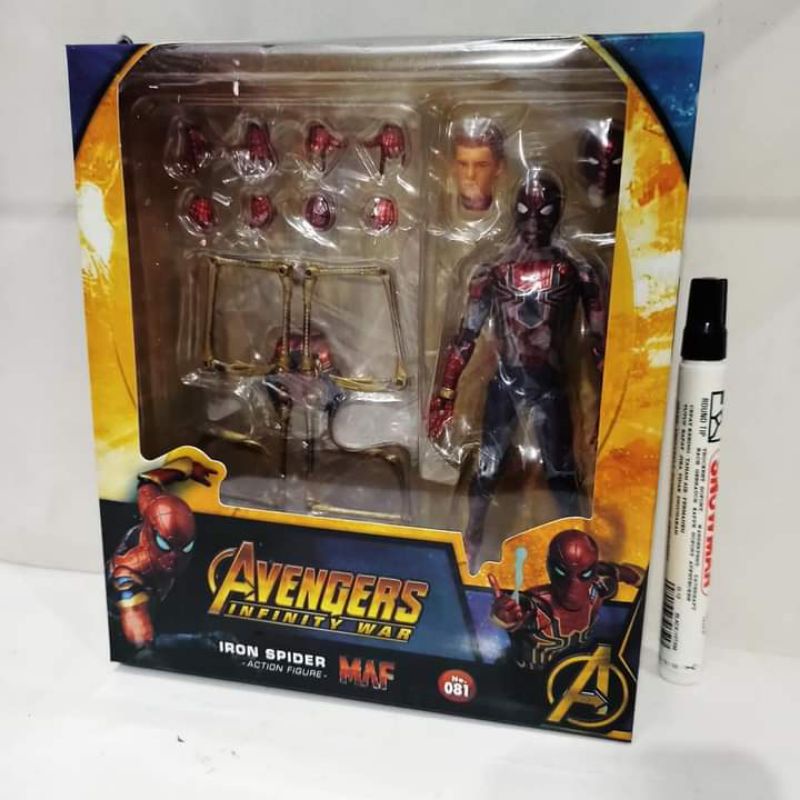 mafex iron spider spidermanrecast artikulasi detail
tinggi sekotar 6 inch