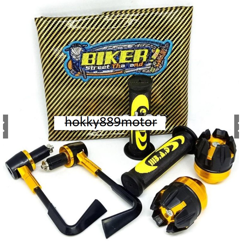 Kulit jok carbon warna + proguard L + jalu as roda + handgrip Nike 1paket isi 4macam universal