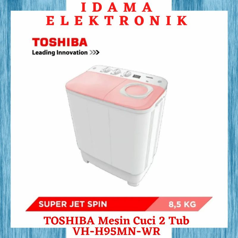 TOSHIBA Mesin Cuci 2 Tabung 8.5 kg VH-H95MN-WR