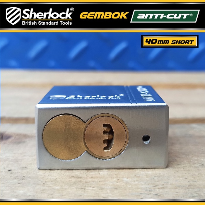 Gembok Original Sherlock Tools ANTI CUT 40 mm Pendek