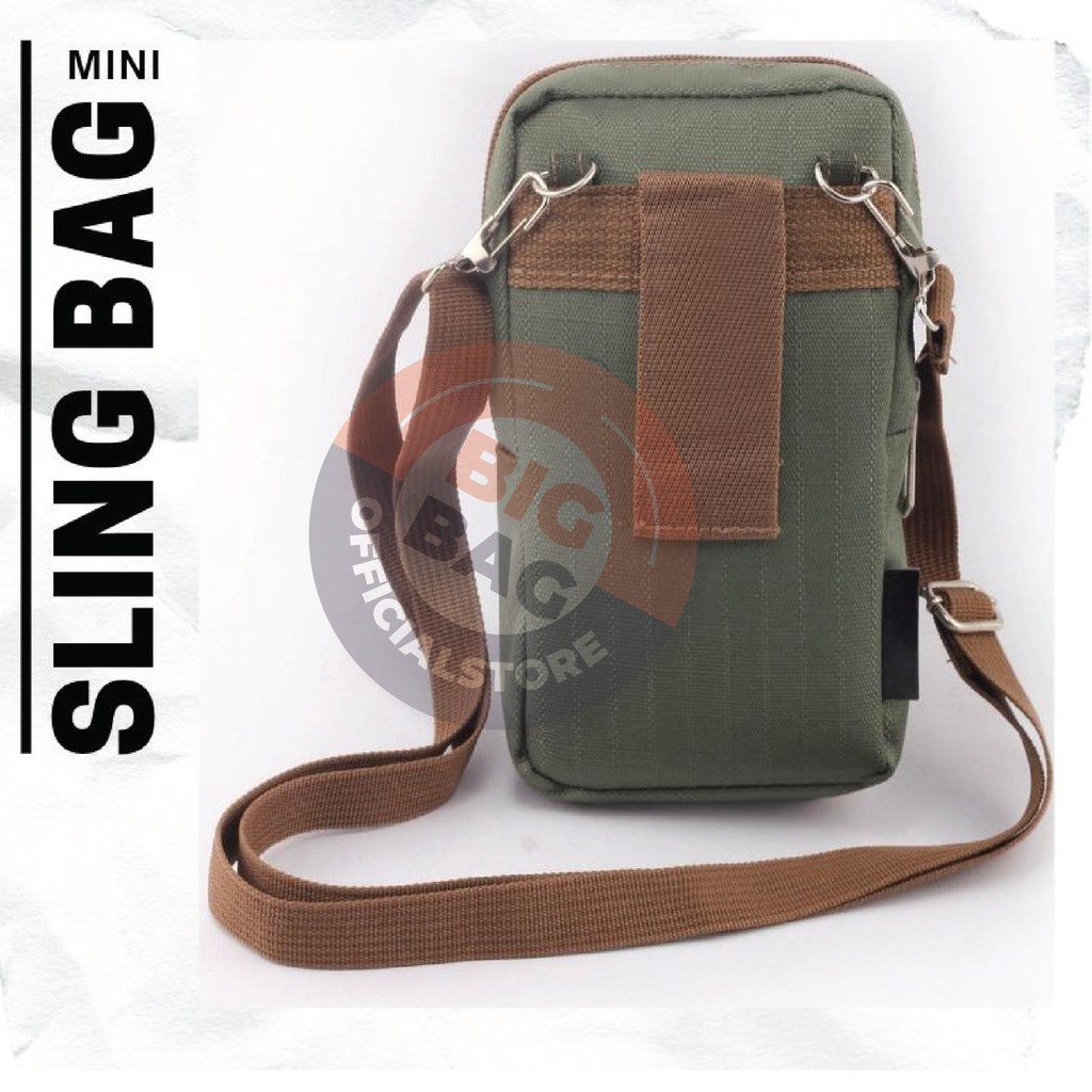 Tas Selempang Pria / Wanita Kanvas - Mini Gress Canvas Waist Small Bag Military  Tas Messenger Tas