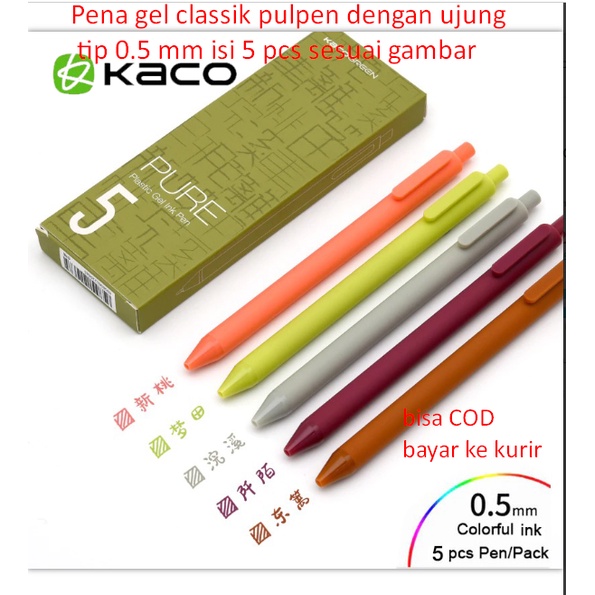 

Pena gel classik pulpen dengan ujung tip 0.5 mm isi 5 pcs sesuai gambar