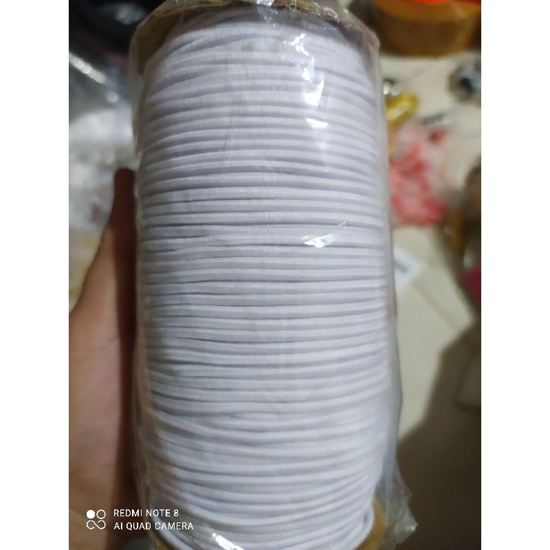 tali karet elastis cord 2.5mm-Putih