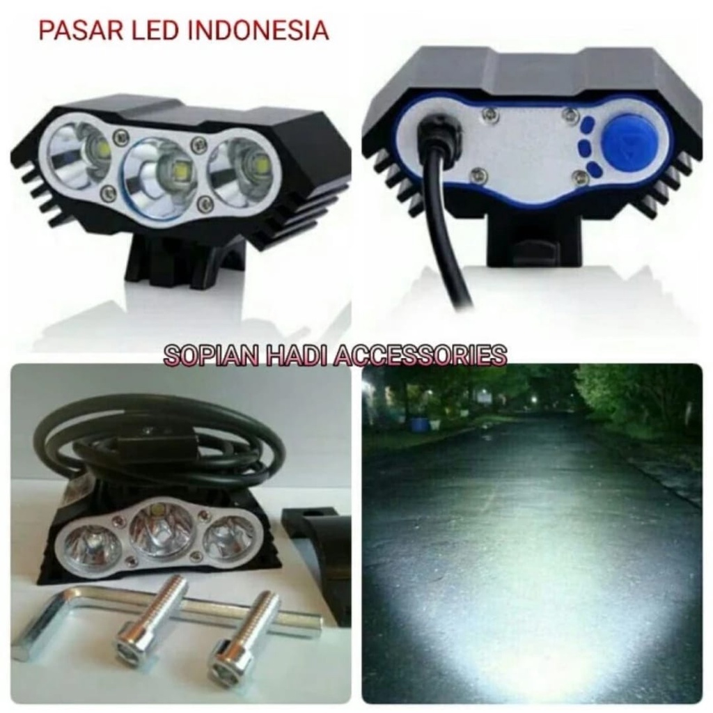 Lampu Tembak Sorot Model Pesawat Cree 3 Mode Stang