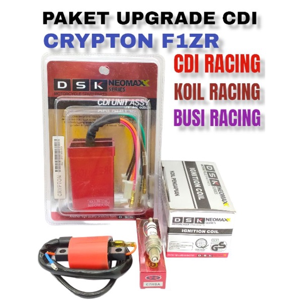 PAKET UPGRADE CDI CRYPTON FIZR RACING UNLIMITED TENAGA NAIK 20% CDI COIL DAN BUSI