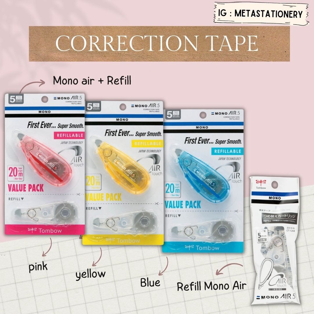

Correction Tape / Tipex Tombow Mono Air 5m + Refill
