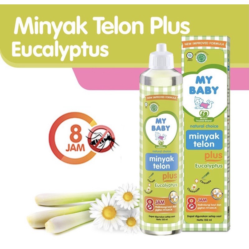 MYBABY Telon Plus Eucalyptus 8JAM 30ml / 60ml / 90ml / 150ml | Minyak Telon