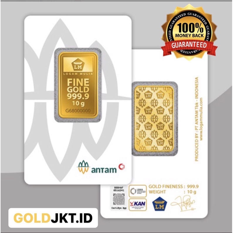LOGAM MULIA ANTAM 10GR TERMURAH GARANSI ORI 100%