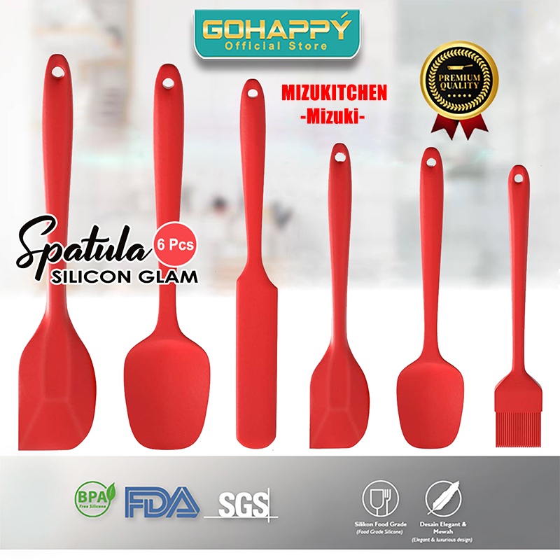 Spatula Set Silikon 2027 isi 6 Kitchen Tools SUTIL Silicone SENDOK Peralatan silicon Masak Menumis Murah isi 6PCS