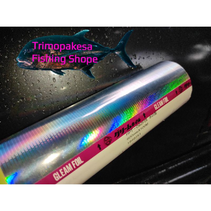 GLEAM Foil Hologram Transfer Foil Motif Sisik Kecil Hot Stamping Metal Jig Lure