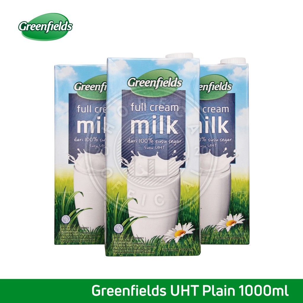 

UHT GREENFIELDS MILK PLAIN 1L / SUSU GREENFIELD FULL CREAM 1 LITER
