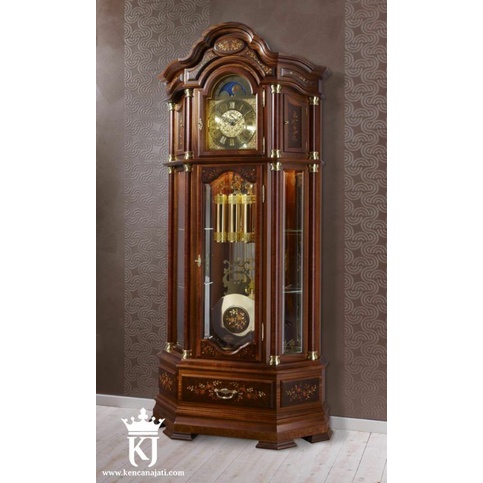 Almari Jam Hias Jati Mewah