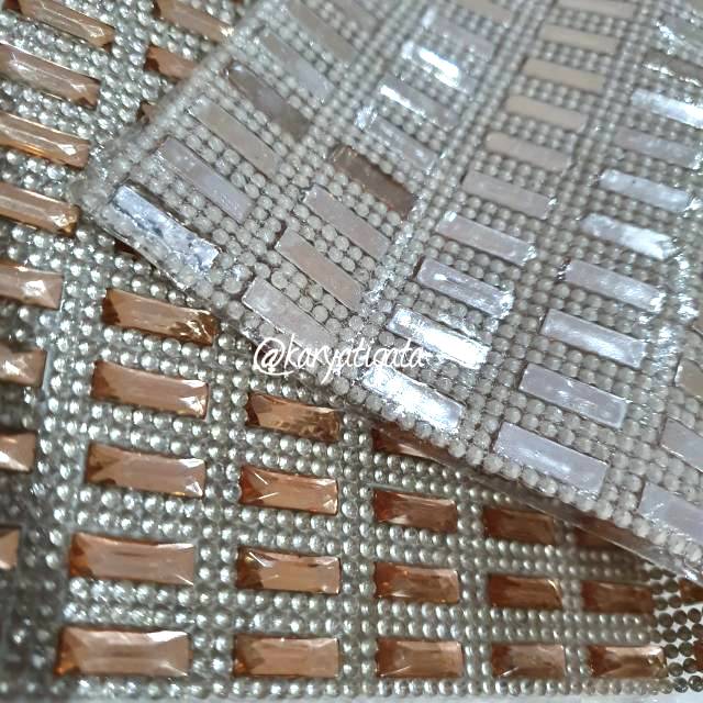 Diamond Tikar Gosok Motif Persegi Panjang - Rose Gold (per Lembar)