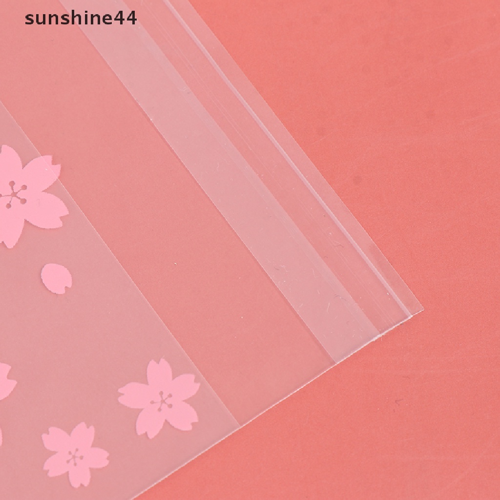 Sunshine 100Pcs / Set Kantong Plastik Motif Polkadot / Bunga Sakura Untuk Tempat Permen / Kue