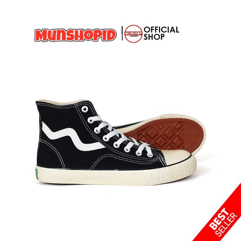 Sepatu Warrior pro XW black white HC - Sepatu sekolah ori - sepatu pria murah