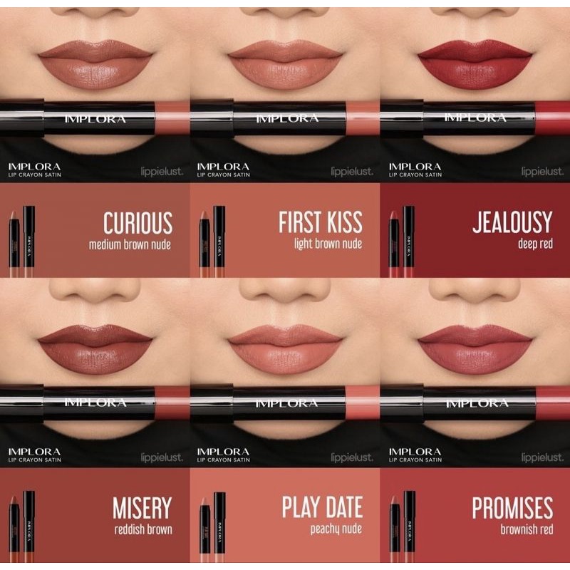 ❤mawarjingga❤IMPLORA Lip Crayon Satin | Lipstick | Lip Cream | Lipcream | Lipcrayon