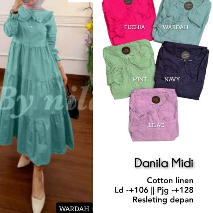 Terbaru.. SAZIA DRESS/DANILA MIDI