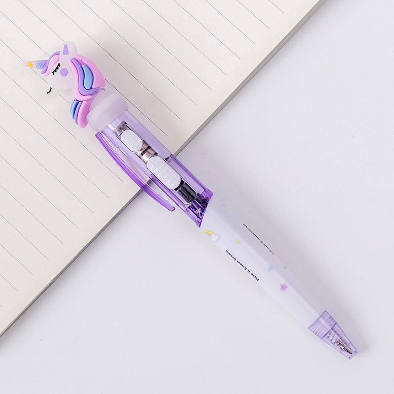 1pc Pulpen 0.5mm Desain Kartun Unicorn Lucu Untuk Stationery Sekolah