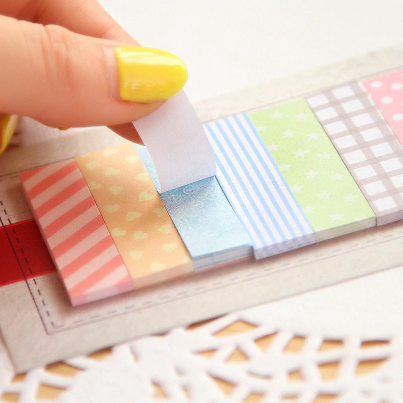 

Best IMPORT 160 Pages Cute Kawaii Memo Pad Plaids and lines Note Sticky Paper Stationery Planner