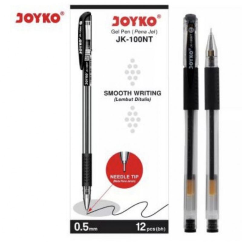 

Gel Pen Pulpen Pena Joyko JK-100NT Black 0.5 mm 1 Pack 12 Pcs