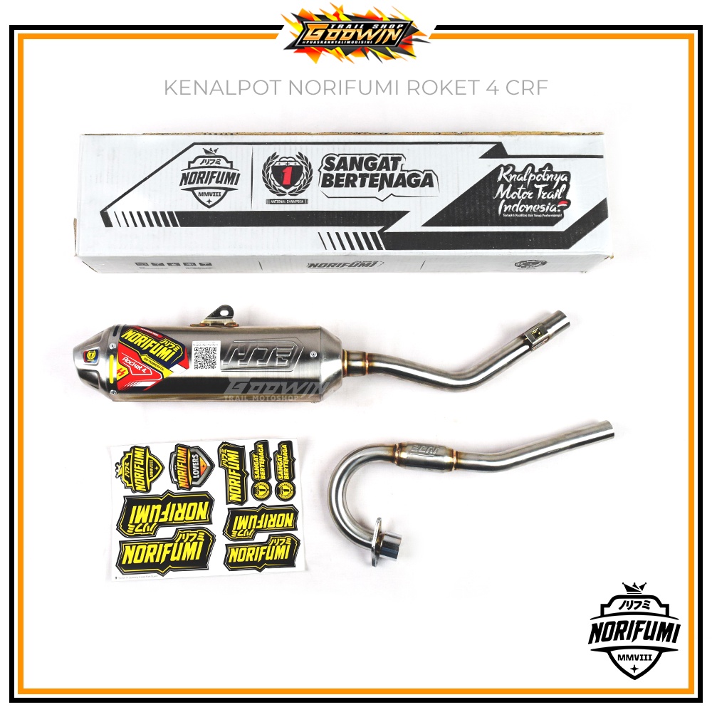 Knalpot NORIFUMI ROCKET 4 TITANIUM KOMPETISI BORE UP SE KLX 150 BF DT / KLX 140 BUILT UP CRF 150 L WR 155 R Stainless ORIGINAL-7
