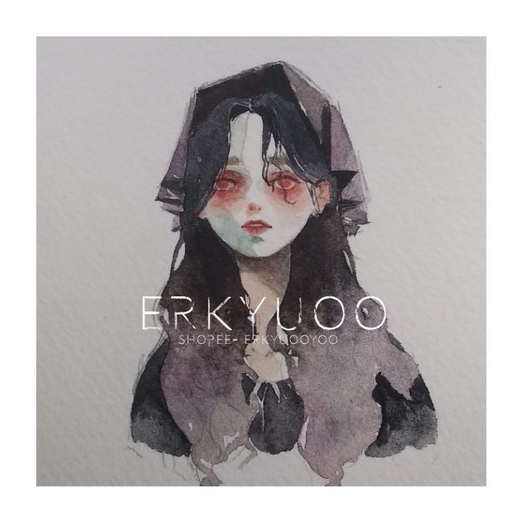 WATERCOLOR COMMISSION A6| DARK GHOTIC CONCEPT