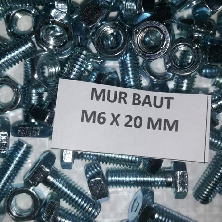 Mur baut 6 x 20 / Mur baut m6 x 20 galvanish / Bmp m6 x 20 murah