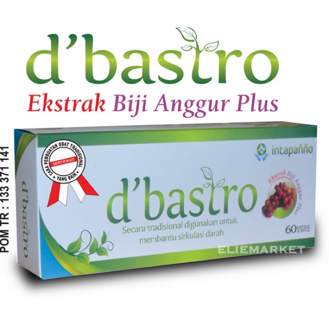 D’BASTRO (20 Kapsul) - Obat Herbal Stroke Kolesterol Jantung Darah Tinggi Hipertensi