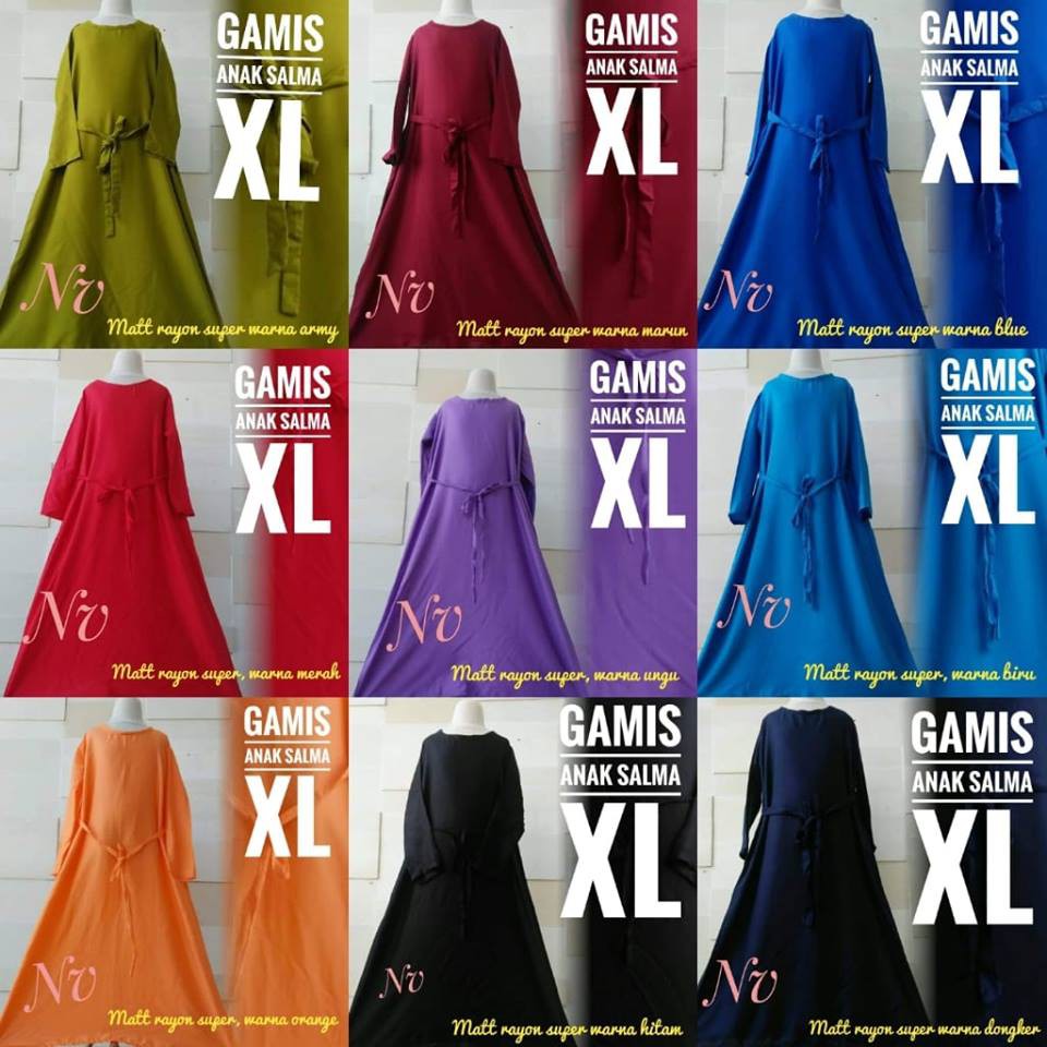 BAJU ANAK GAMIS POLOS SALMA(XL)