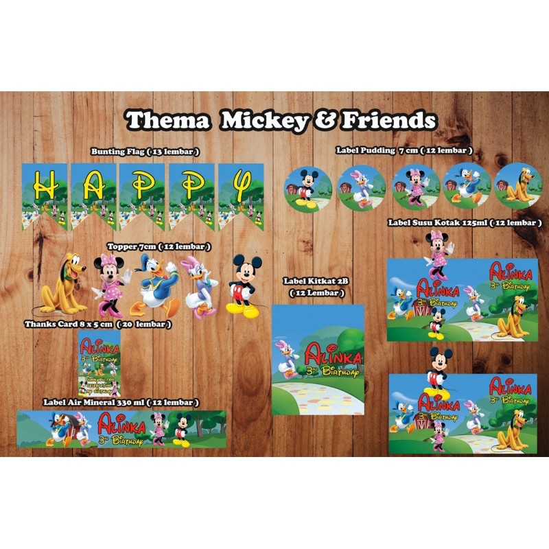 

Paket Printable Dessert Table / Label Ulang Tahun Disney Junior / Mickey and friends / Mickey Mouse