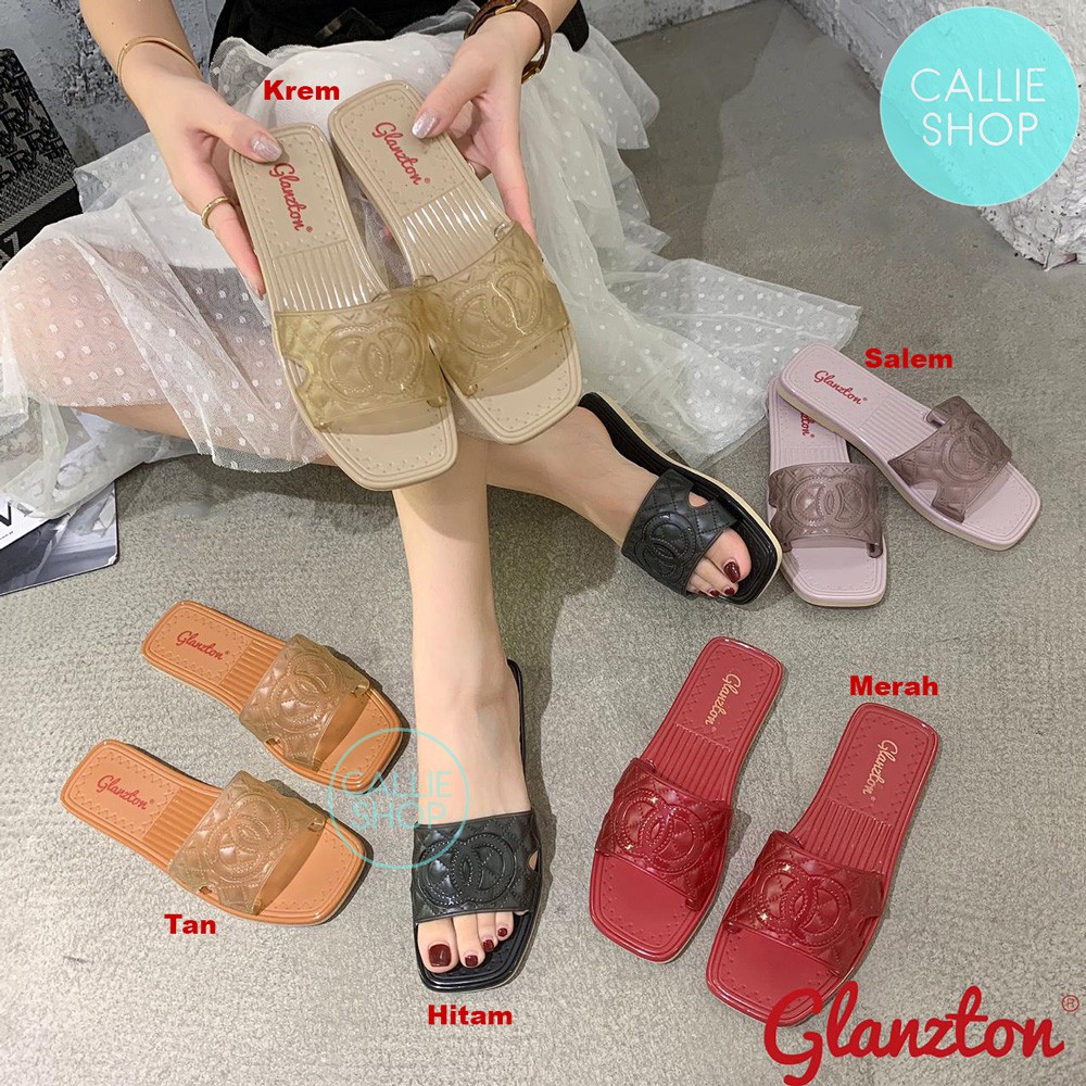 Sandal Selop Wanita Karet Jelly Flat Elegan Glanzton 2109 GLAOO