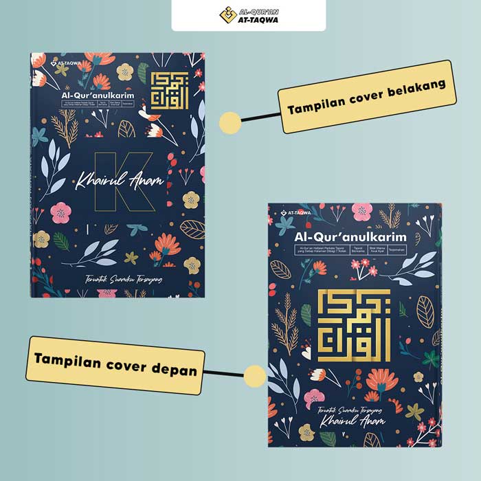 Qur'an Custom Floral A5 | At-Taqwa | Gratis Tulis Nama