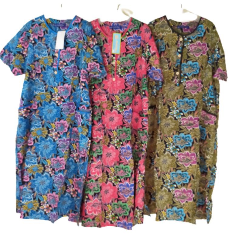 Daster Batik Kencana Ungu Label Biru KUB 36 Lengan Pendek Busuy