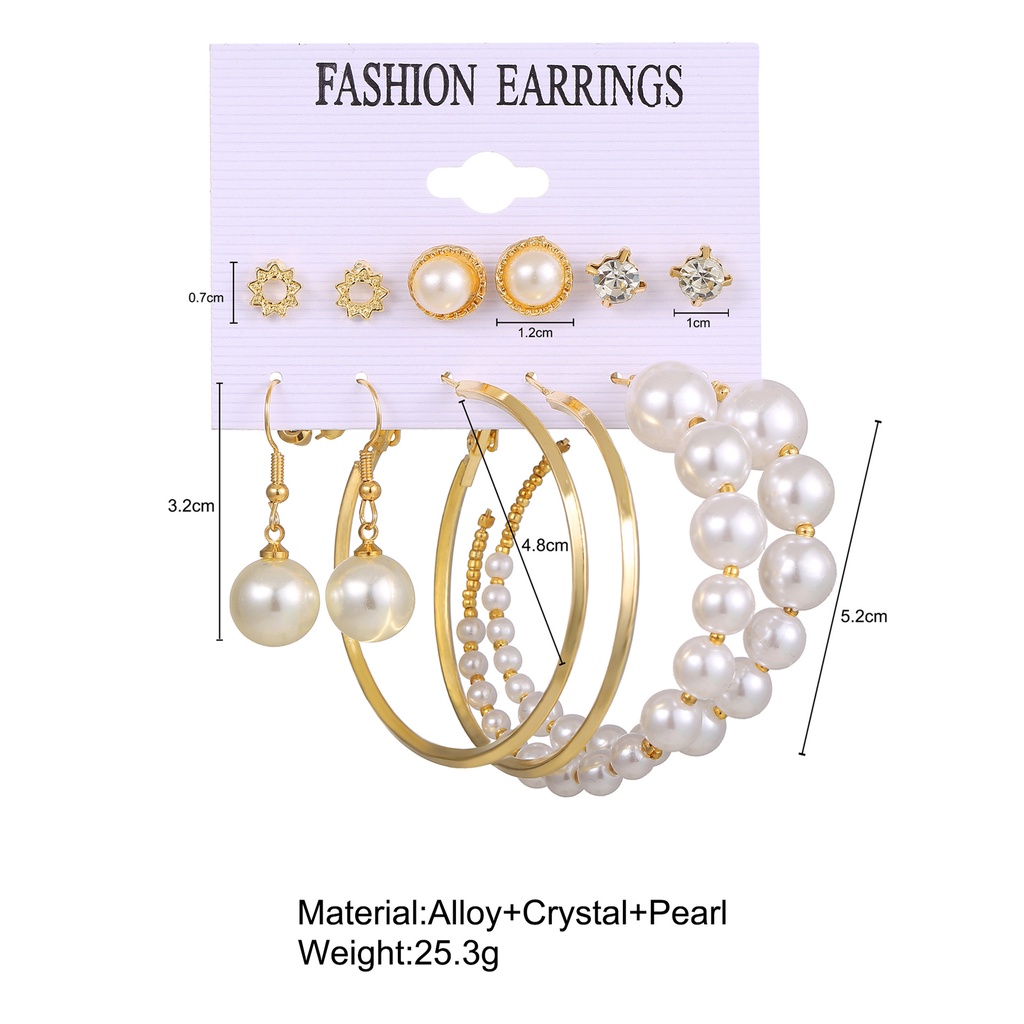 6pcs / Set Anting Tusuk / Stud Bentuk Kupu-Kupu Dengan Rumbai Mutiara Gaya Vintage Untuk Wanita