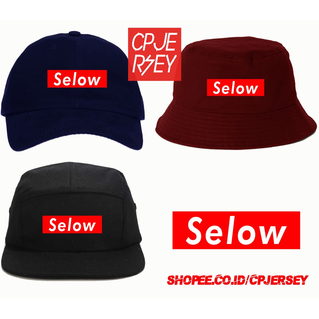 Topi Baseball Selow Woles Santai Cool Bordir Snapback 5 Panel Baseball Cap Bucket Hat Five Panels