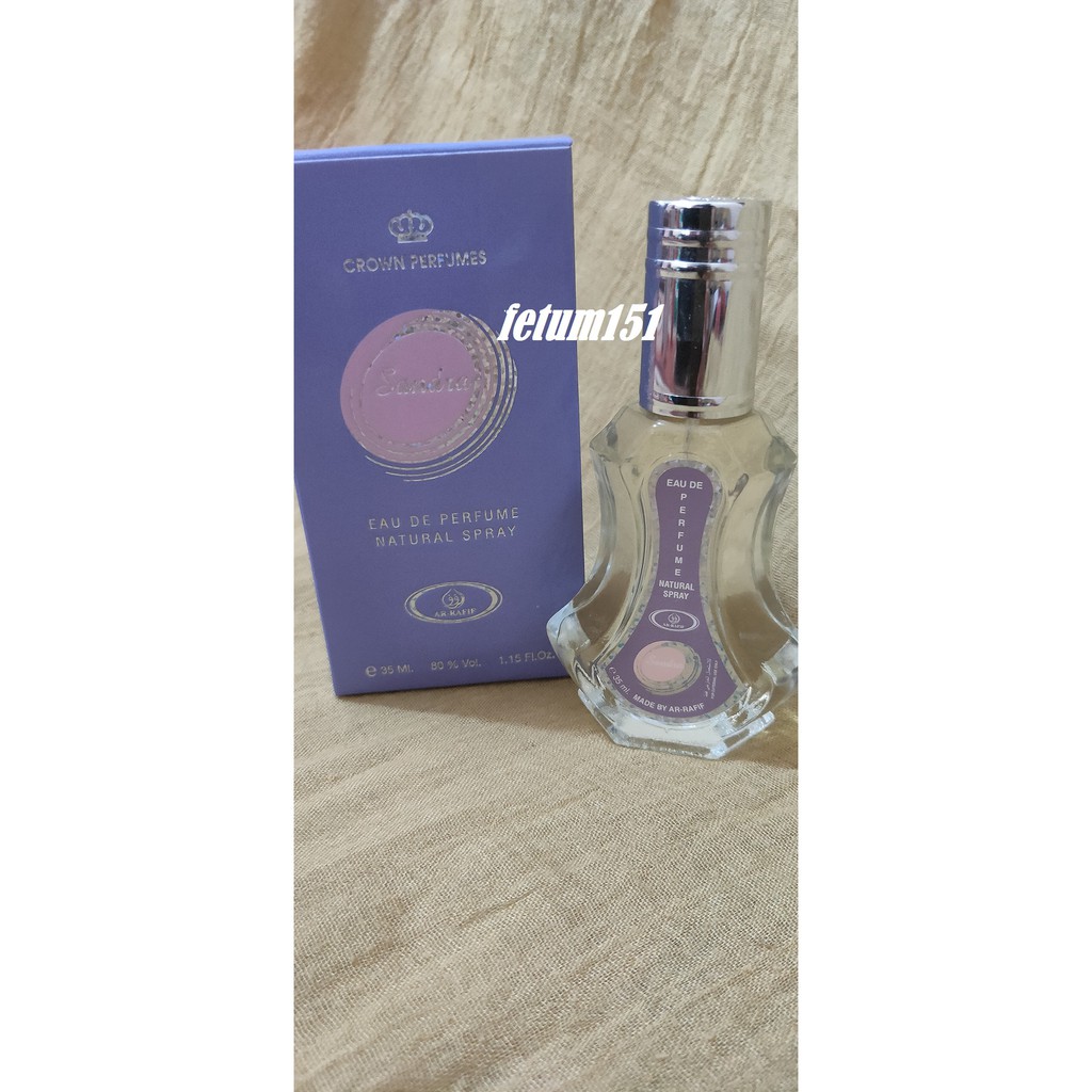 parfum spray arrafif sandra 35ml MINYAK WANGI SPRAY SANDRA 35ml AR-RAFIF
